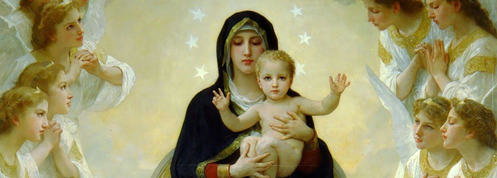 Mary with infant Jesus and cherubs